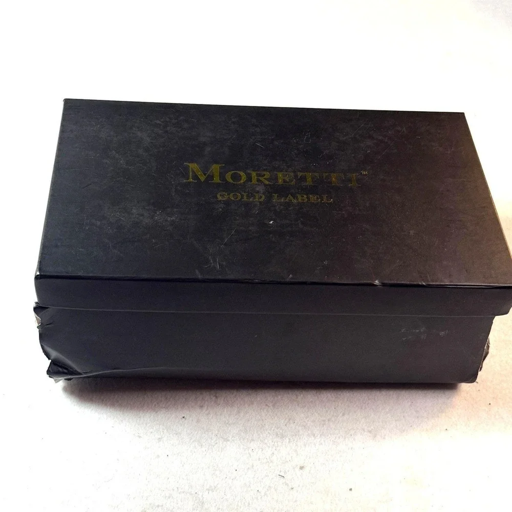 Moretti Brogue Oxford Dress Shoes Mens Size 10 Brown Leather Wingtip Lace Up